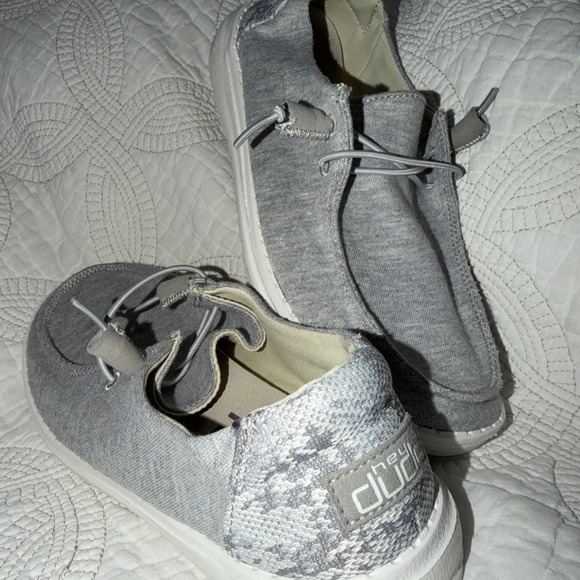 Hey Dude Shoes - Hey Dude Wendy Stretch Fleece Glacier Gray Slip On Comfort Shoes Women's Sz 7